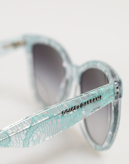 DG4190 Blue Lace Acetate Rectangle Shades Sunglasses