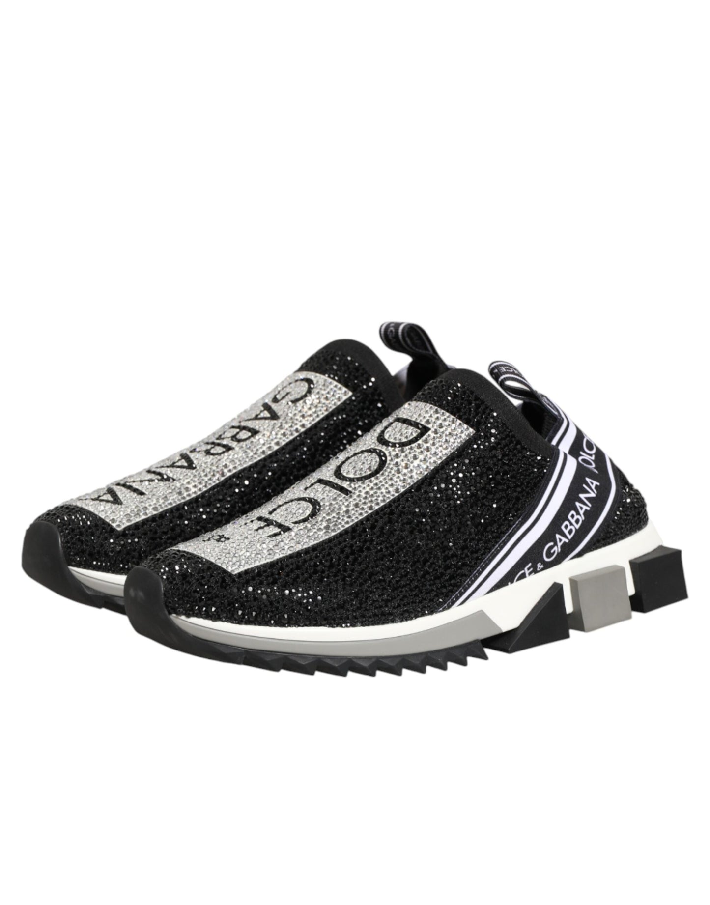 Black Silver Slip On Sorrento Sneakers Shoes