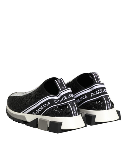 Black Silver Slip On Sorrento Sneakers Shoes