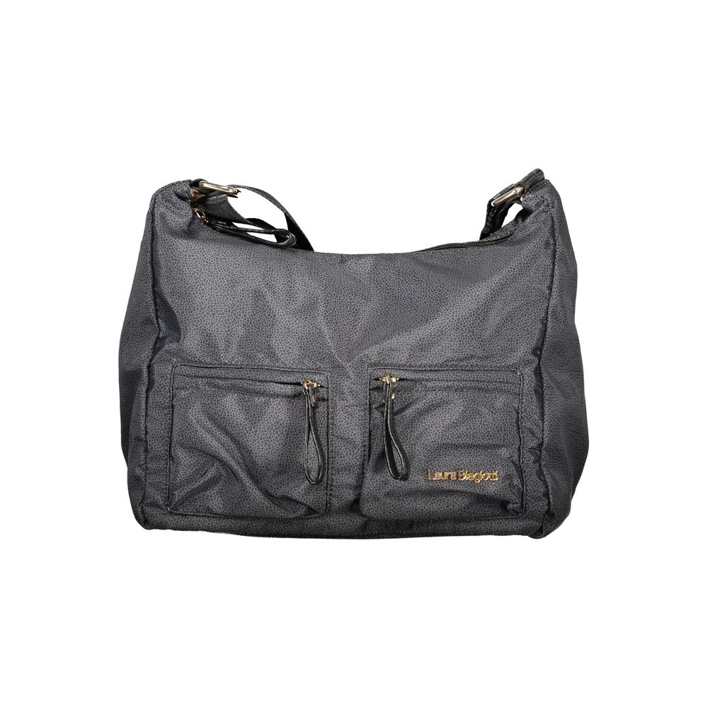 Black Polyester Women Handbag