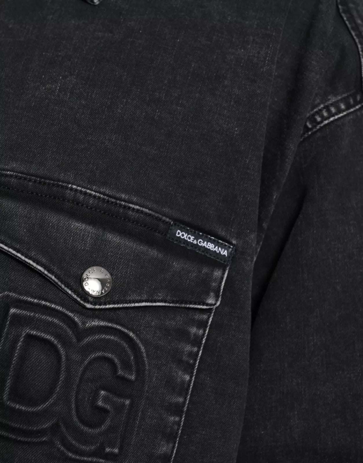 Black Cotton Long Sleeve Denim Casual Shirt
