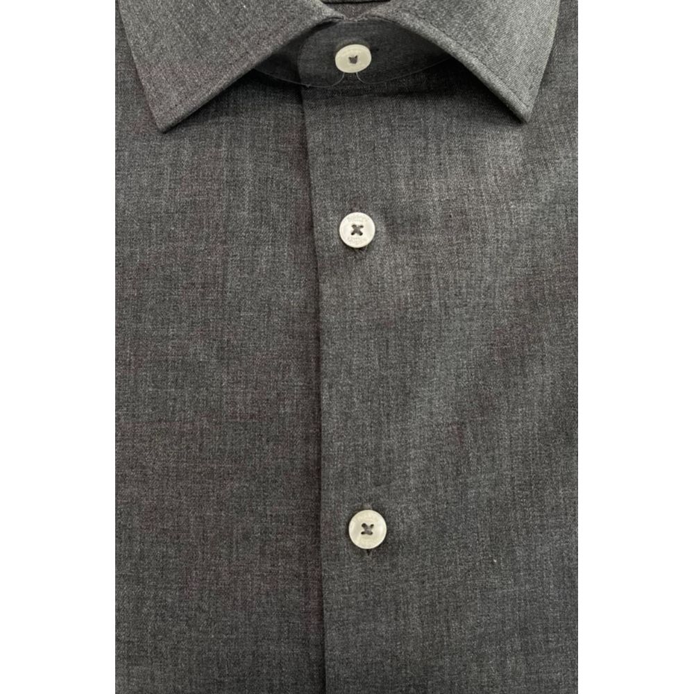 Gray Cotton Men Shirt