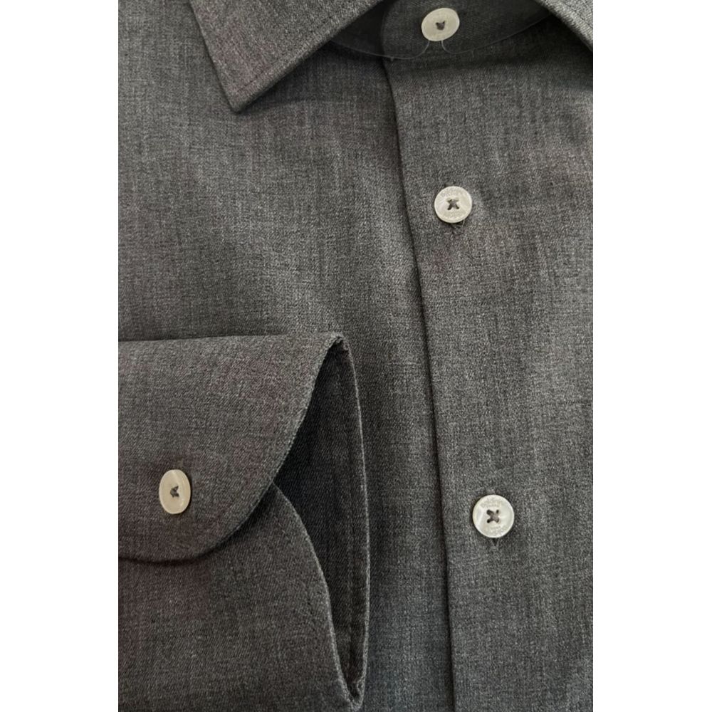 Gray Cotton Men Shirt