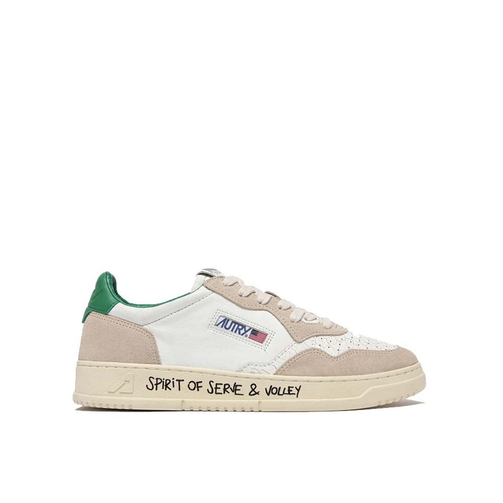 White Leather Low Top Sneakers