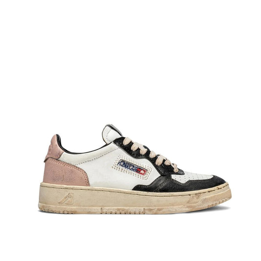 White Leather Low Top Sneakers