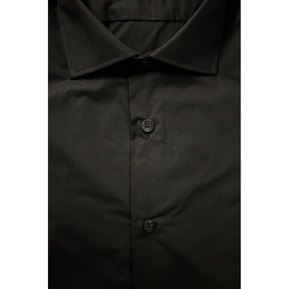 Black Cotton Men Shirt