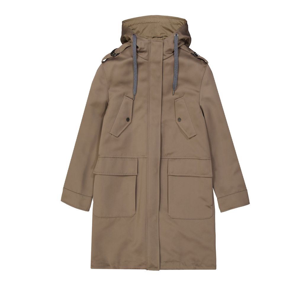 Brown Polyester Parka