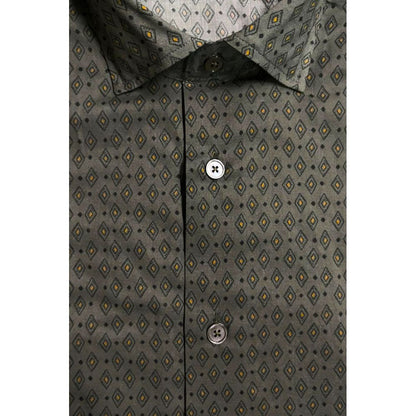 Green Cotton Men Shirt