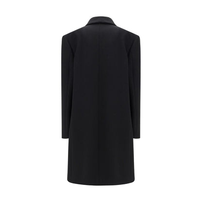 Black Fleece Wool Coat