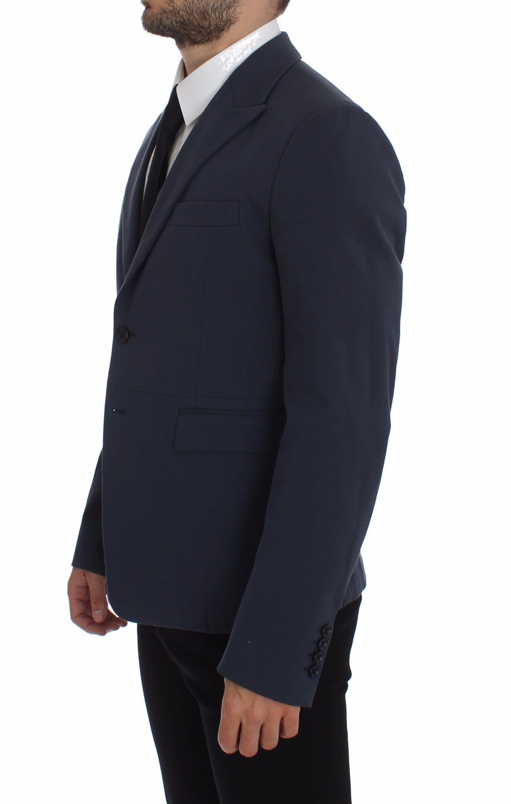 Elegante blaue Blazerjacke aus Baumwollstretch