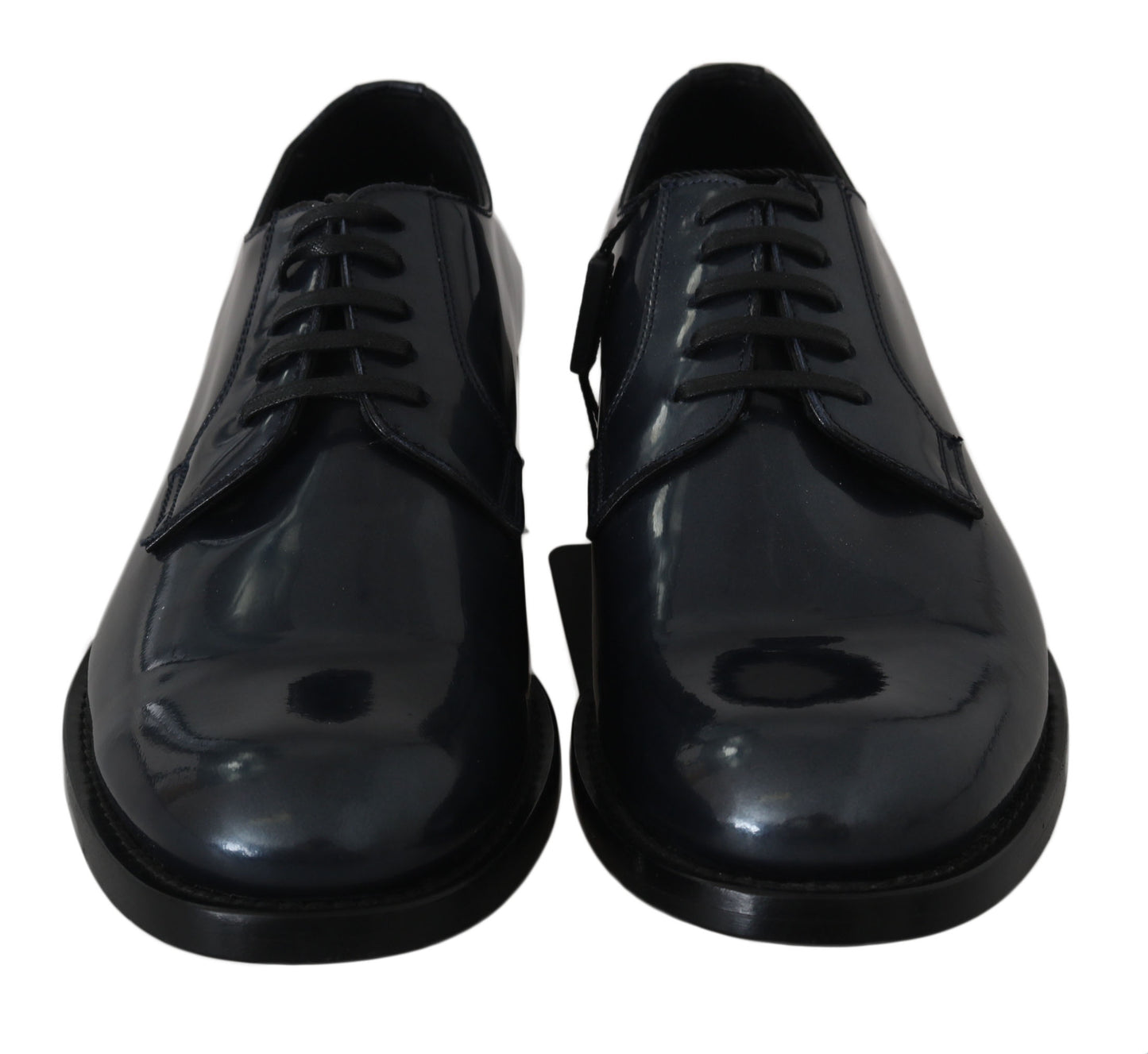 Elegantes zapatos de vestir Derby de cuero azul