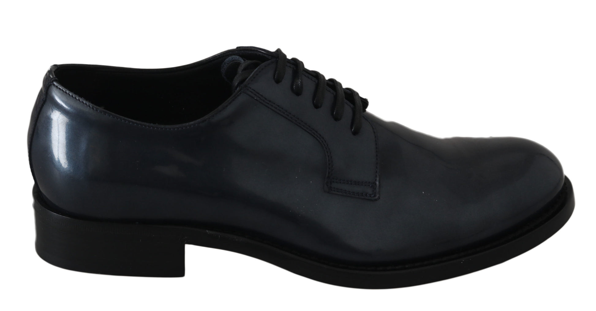 Elegantes zapatos de vestir Derby de cuero azul